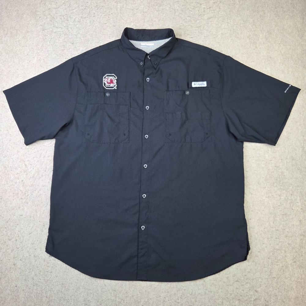 South Carolina Gamecocks Columbia Short Sleeve Shirt Men XL Black PFG Omni-Shade
